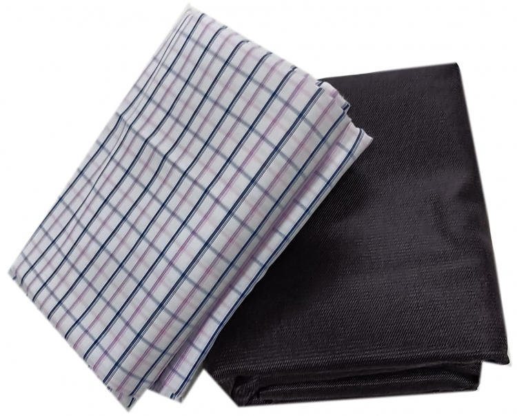 Arvind Men's Combo Checks Poly Cotton Shirt and Trouser Unstitched Fabric Set -Gift Pack (Multicolour_Free Size) 25