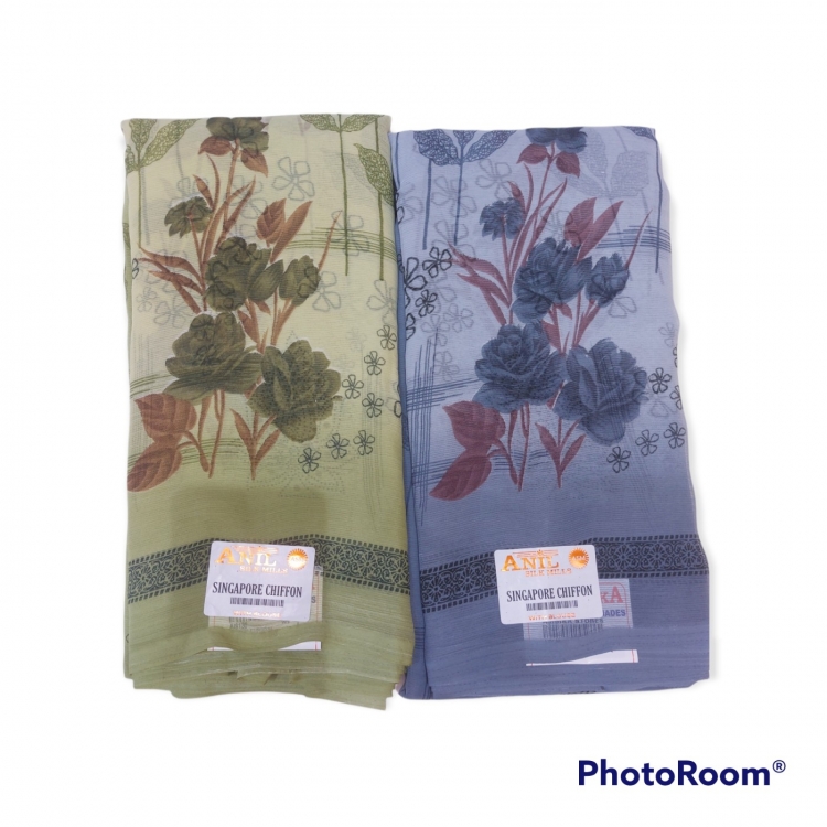 CHIFFON SAREE WITH BLOUSE COMBO PACK OF 2