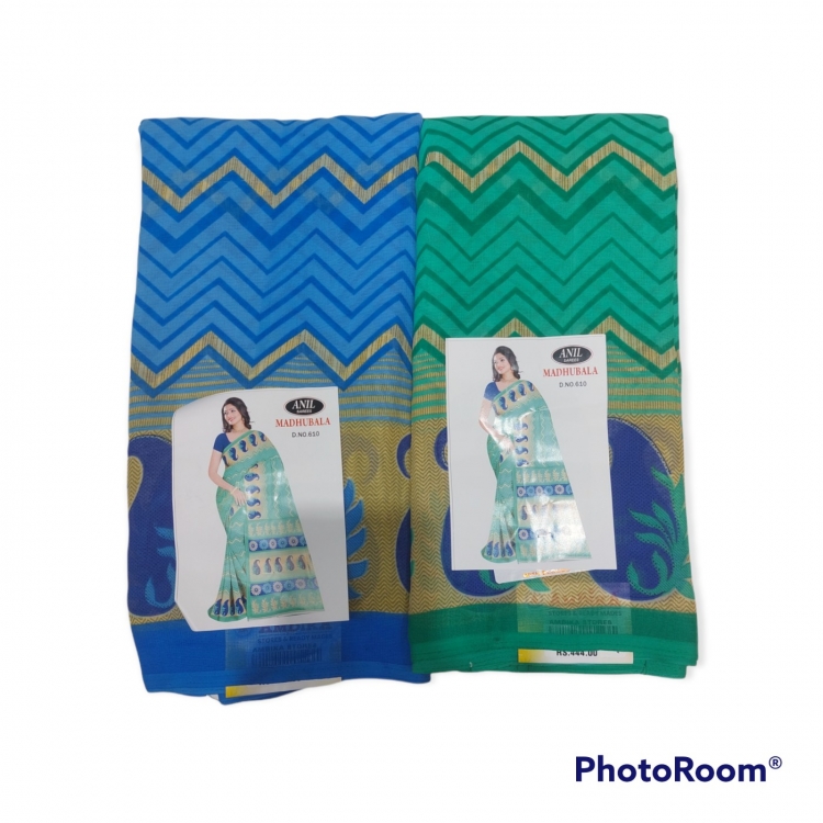 CHIFFON SAREE WITH BLOUSE COMBO PACK OF 2