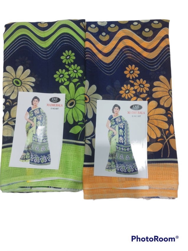 CHIFFON SAREE WITH BLOUSE COMBO PACK OF 2