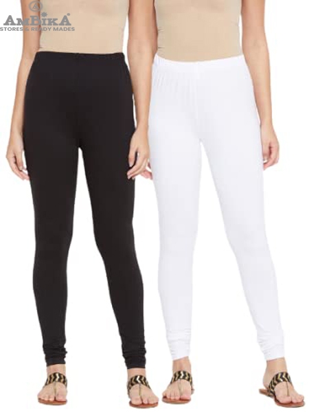 Cotton Legging for Woman Combo Free Size - Pack of 2 [BLACK & WHITE]