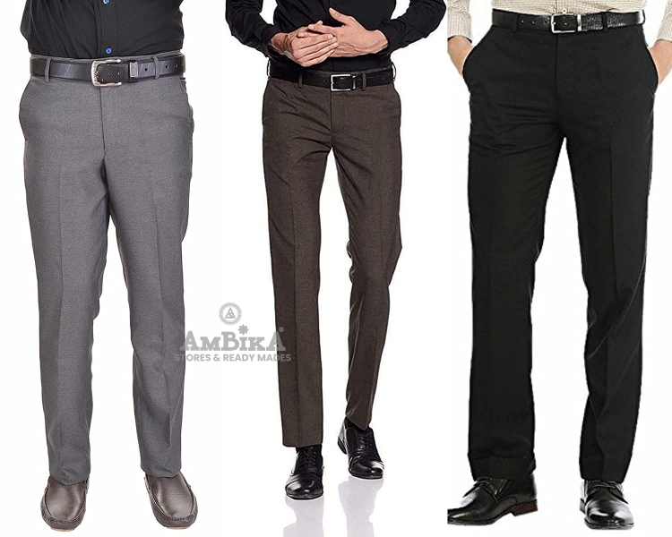 Men's Formal Trousers (Pack of 3) [GREY,BLACK,COFFEE]
