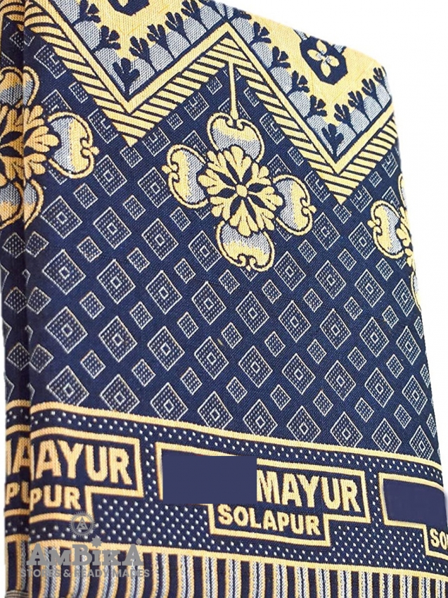 Cotton Chaddar / Floral Design Blanket, Size: 5' x 7.5' Feet Double Bedsheet (Blue)