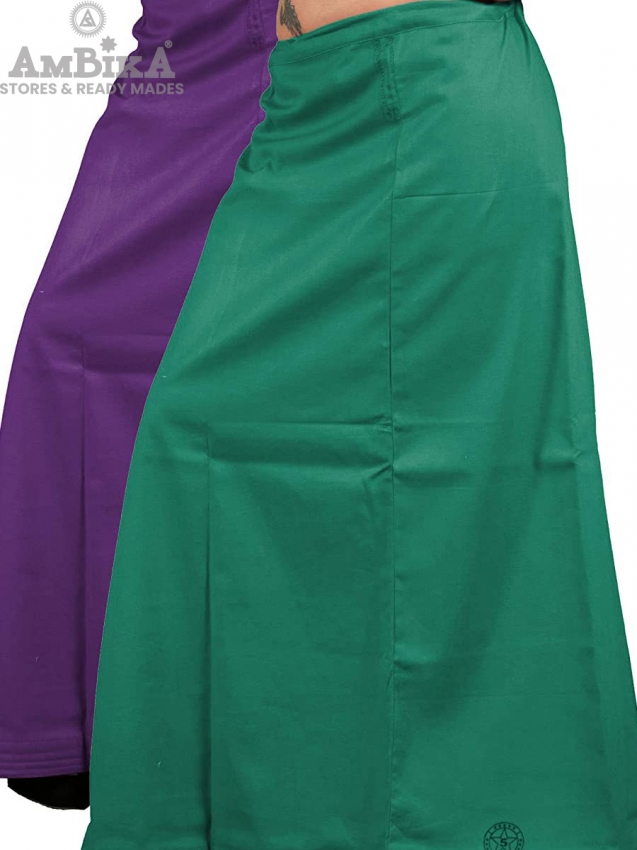 Women's Pure Cotton Readymade Inskirt [Kingfisher Daisy Blue Stone]