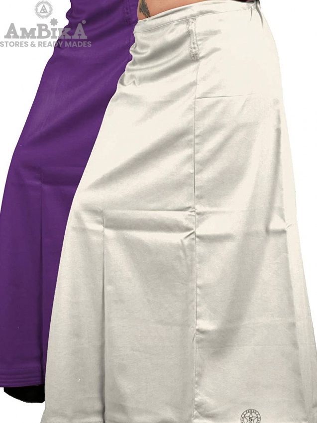 Women's Pure Cotton Readymade Inskirt [Kingfisher Daisy Bianca]