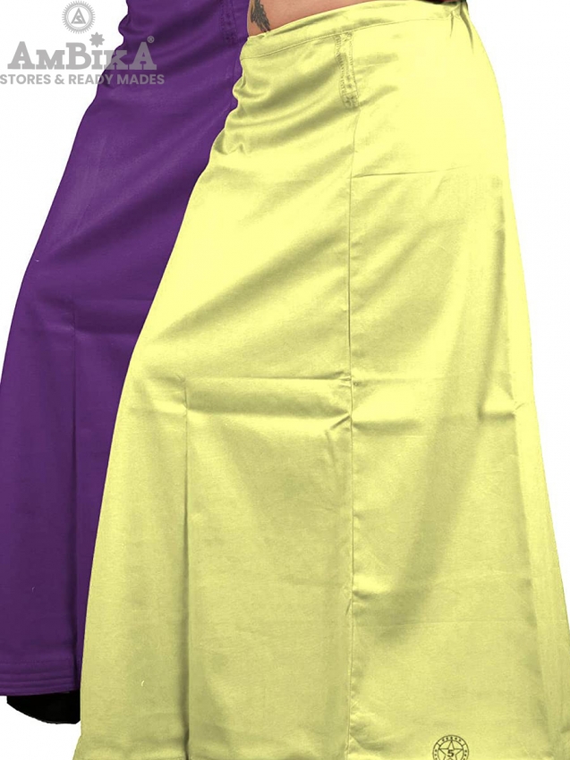 Women's Pure Cotton Readymade Inskirt [Kingfisher Daisy Canary]