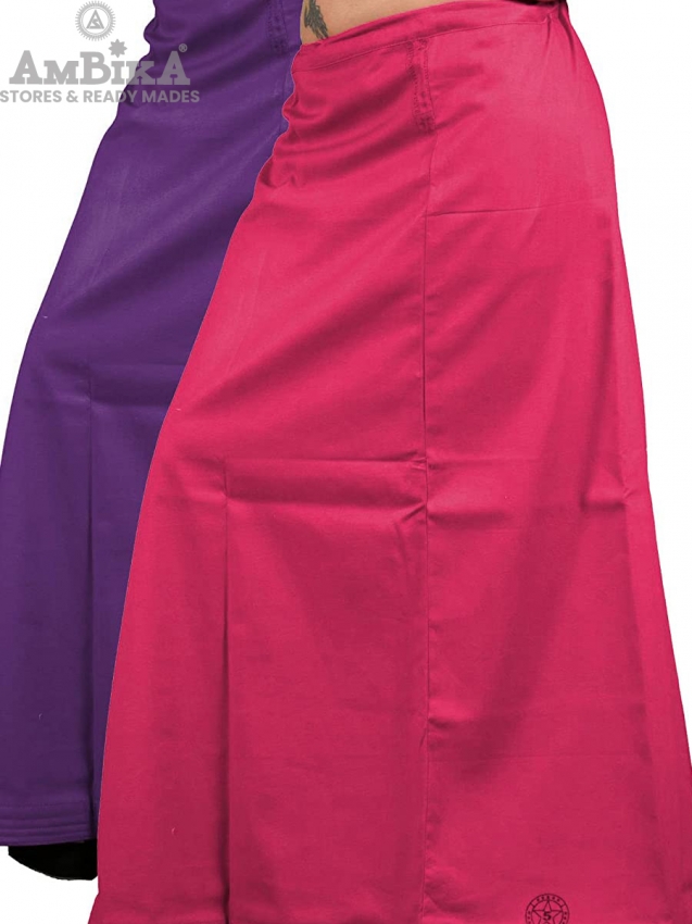 Women's Pure Cotton Readymade Inskirt [Kingfisher Daisy Cerise]