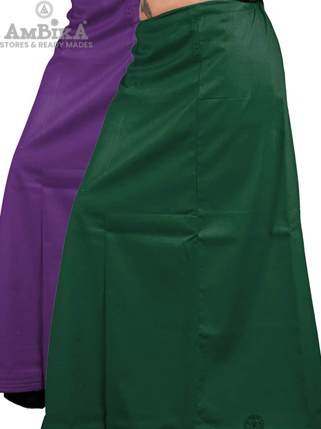 Women's Pure Cotton Readymade Inskirt [Kingfisher Daisy Country Green]