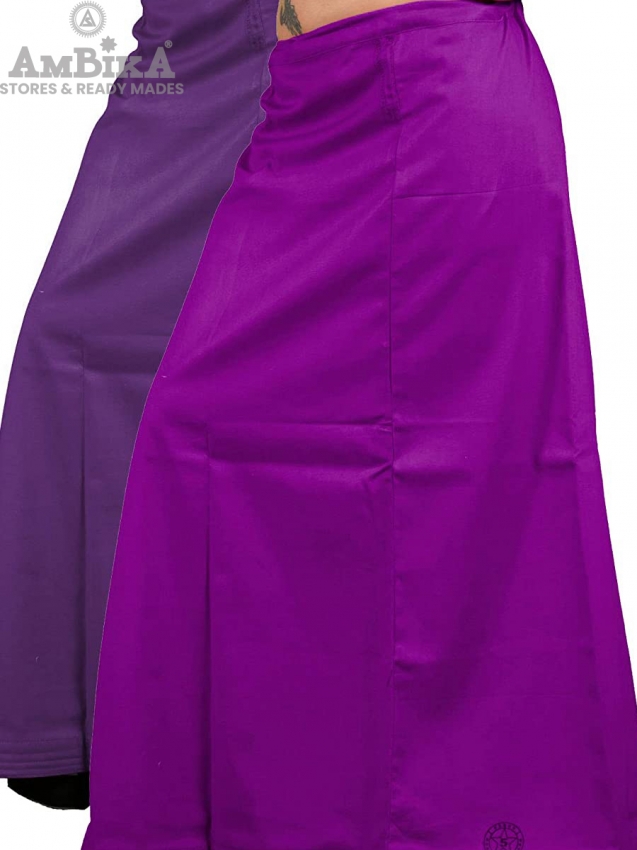 Women's Pure Cotton Readymade Inskirt [Kingfisher Daisy Dark Violet Purple]