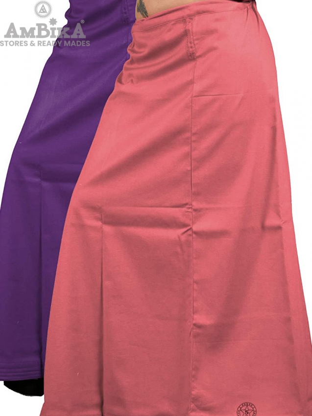 Women's Pure Cotton Readymade Inskirt [Kingfisher Daisy Froly]
