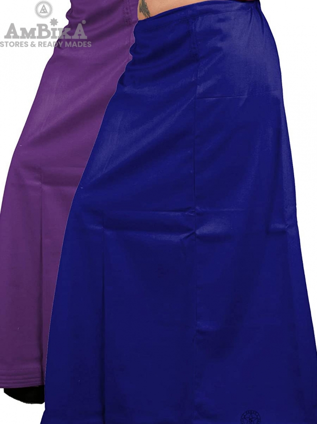 Women's Pure Cotton Readymade Inskirt [Kingfisher Daisy Midnight Blue]