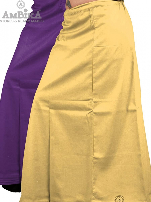 Women's Pure Cotton Readymade Inskirt [Kingfisher Daisy Salomie]