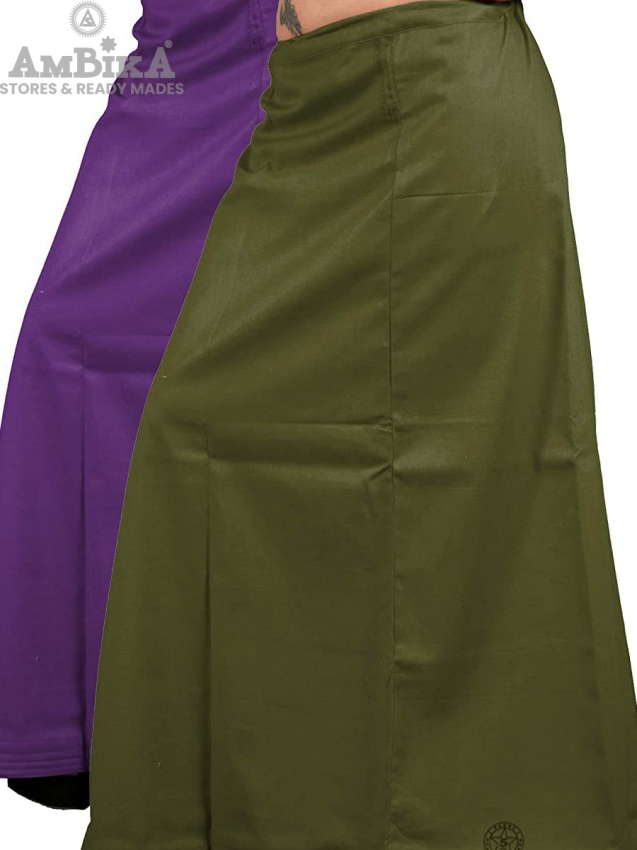 Women's Pure Cotton Readymade Inskirt [Kingfisher Daisy Saratoga]