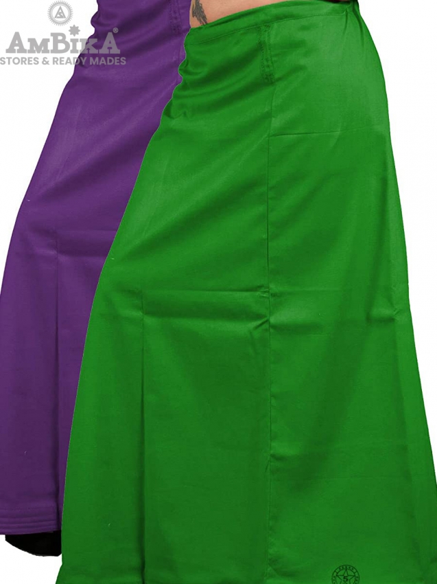 Women's Pure Cotton Readymade Inskirt [Kingfisher Daisy Spring Green]
