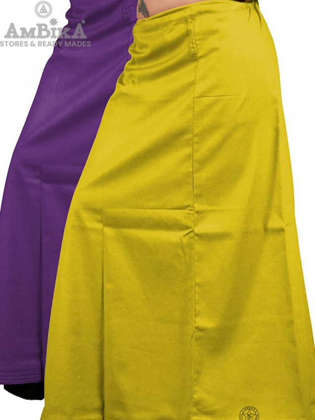 Women's Pure Cotton Readymade Inskirt [Kingfisher Daisy Sunflower]