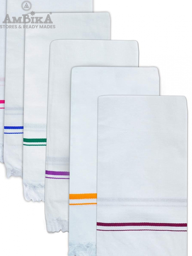 Cotton White Towels (Thorthu Gamcha, 3 Towels) - Ultra Soft, Absorbent & Quick Dry Towel for Bath (Men/Women/Kids : Size 30x60 : Large) 