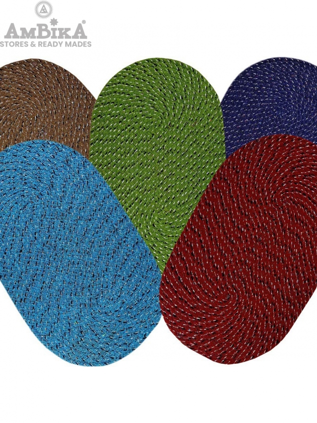 Door Mat Bathmat Cotton Set of 5 Piece 33x53 cm Multicolor 