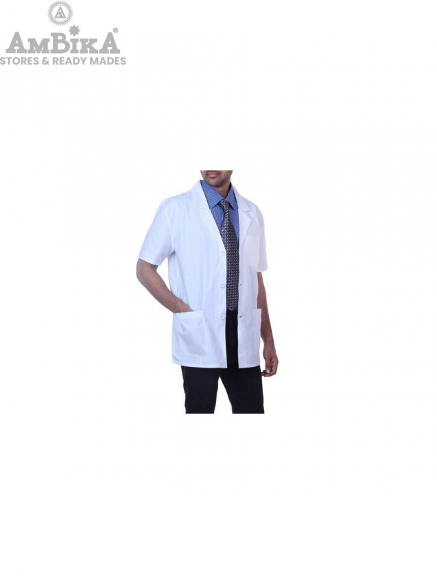 Student Care Unisex Branded Half-Sleeve Cotton Quality Lab Coat for Medical Student