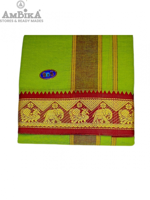 Cotton Mens Panjakejam Colour Dhoti With Fancy Border & Towel set [9*5]