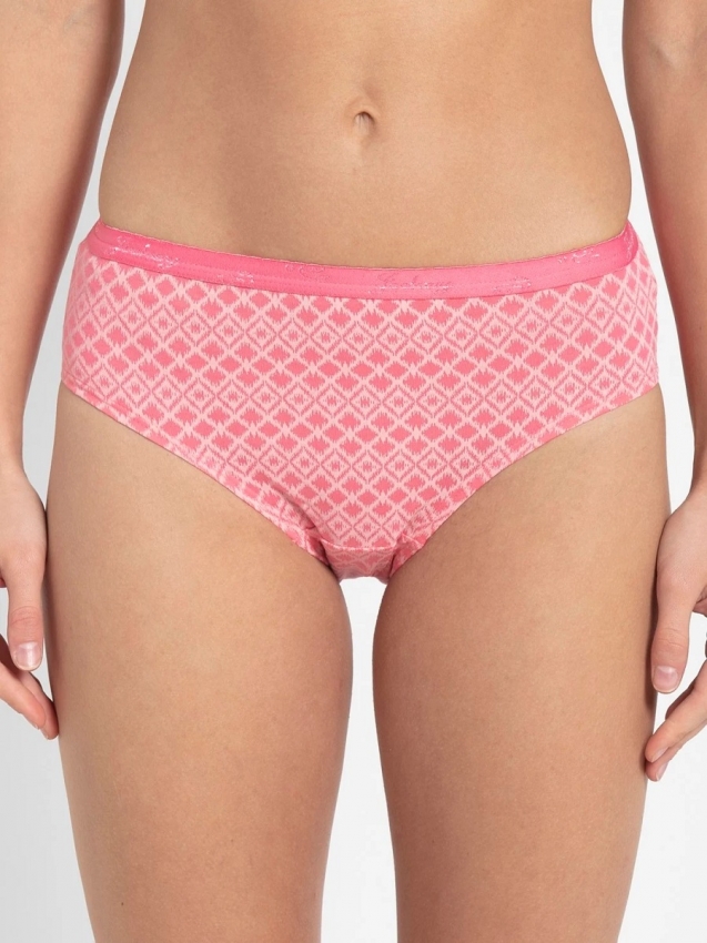 Women's High Coverage Super Combed Cotton Mid Waist Hipster With Ultrasoft Exposed Waistband and StayFresh Treatment - Light Assorted (Pack of 2)