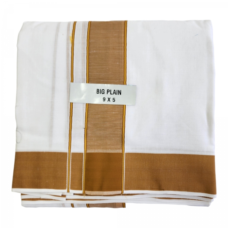 Dhoties Men's Traditional Pure Cotton Bleached White Dhoti With Cotton Color Border Size 9X5 (or) 4.15 Mtr Dhoti with 2.30 Mtr Angavastram