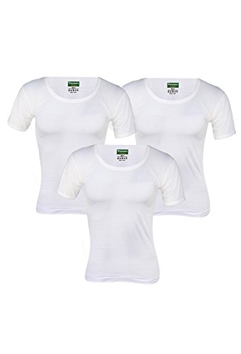 Poomer Cotton Men's White Sleeved Vest (3s Pack 'XXL' Size=100 Cms)